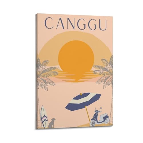 Poster de voyage Canggu Indonésie pour transformer un mur vide en un coucher de soleil mural