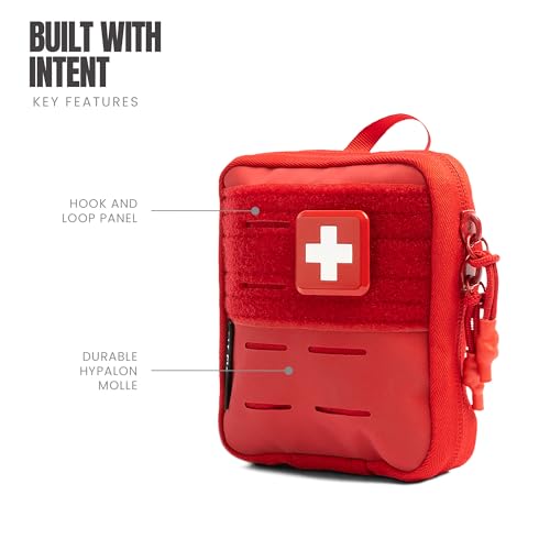 Image of MY MEDIC Everyday Carry First Aid Kit - Emergency Survival Essentials, Medical Supplies & Accessories Bag for Travel Car, Home, Boat, Camper or Backpack - Red