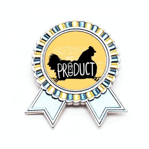 Broche poule noire en métal avec contour animal, taille M