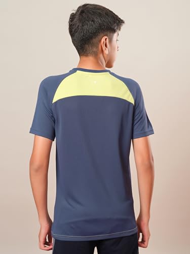 Image of TECHNOSPORT Boy's Polyester Slim Fit Crew Neck Half Sleeve T-Shirt with Technocool+, Anti Microbial Propeties for Sports and Regular Use
