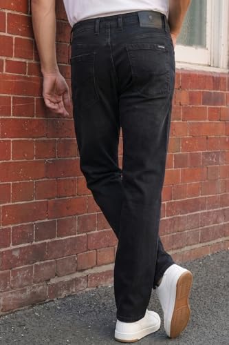 Image of Louis Philippe Men's Regular Fit Stretch Fabric for Comfort Premium Wash Aesthetic Authentic Twill and Durable Jeans