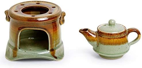 Western Eiderdown Presents Studio Pottery Ceramic Home Fragrances Humidifiers Cum Scented Oil Breezy Aroma Diffuser (Brown & Pistachio Green) (11.5 cm X 10.9 cm X 14.9 cm) #Aport-086