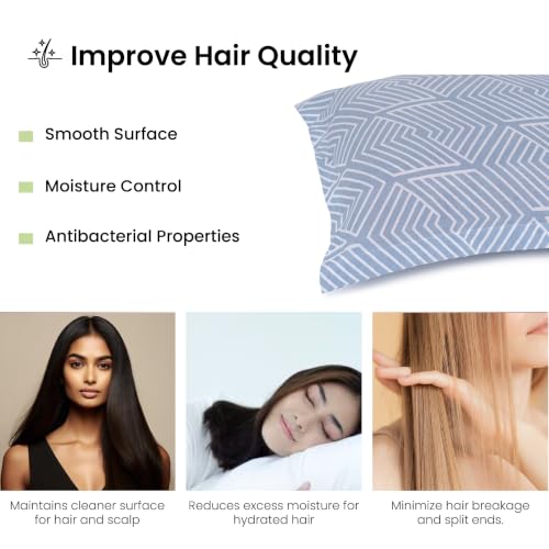Image of Mush Aura Collection 300 TC Bamboo Pillow Covers Set of 2 | Bamboo Pillow Case for Hair & Skin, Ultra Soft Cooling Pillow Case, Breathable Smooth Pillowcase for Everyday Comfort (Sky Blue)