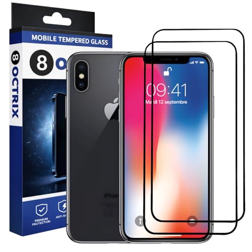 Image of Military-Grade Tempered Glass Screen Protector Compatible for iPhone 11 Pro /iPhone X /iPhone XS with Edge to Edge Coverage - Case Friendly, Free Installation Kit (Pack Of 2)