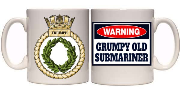 HMS Triumph Submarine Veteran Royal Navy Military Mug (MI60) 11oz & 15oz Mug Grumpy Old Submariner (15OZ)