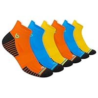 BAMBOS Eco Touch Mens Athletic Ankle Socks for Running & Gym, Pack of 6 (Size UK 9-11, Multicoloured)