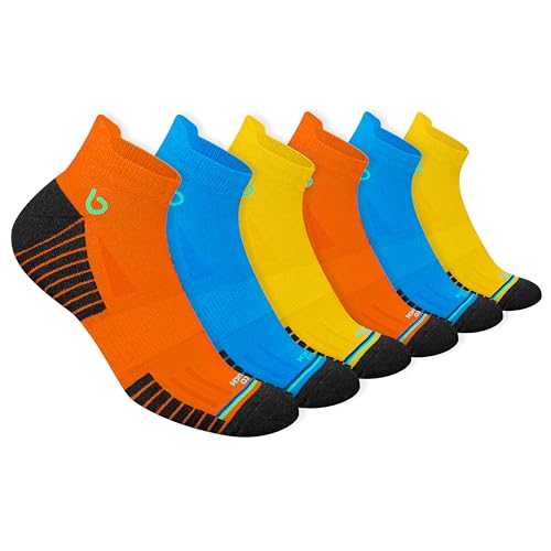 BAMBOS Sneaker Socken Ultraweich Bambus Herren Damen Kurz Sportsocken Laufsocken, 6 Paare (EU 43-46, Mehrfarbig)