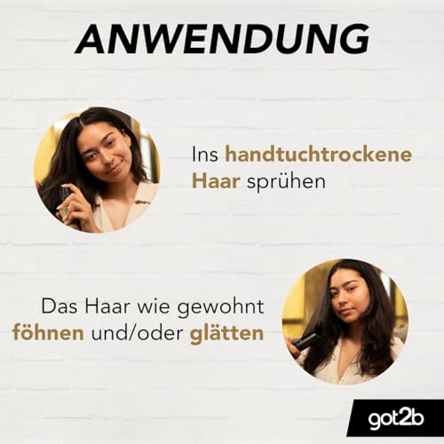 got2b Spray protector contra el calor, ángel de la guarda hasta 230 °C (200 ml), loción de peinado que protege el cabello de daños por calor, para estilos calientes con acabado brillante, no se - imagen 4