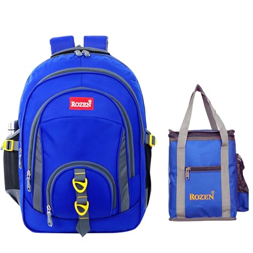 Image of ROZEN LARGE 50 LITERS COMBO SCHOOL & Lunch bag for Class 5-12 Large Multipurpose Backpack for Students, Water Resistant, Unisex Design, Stylish & Durable