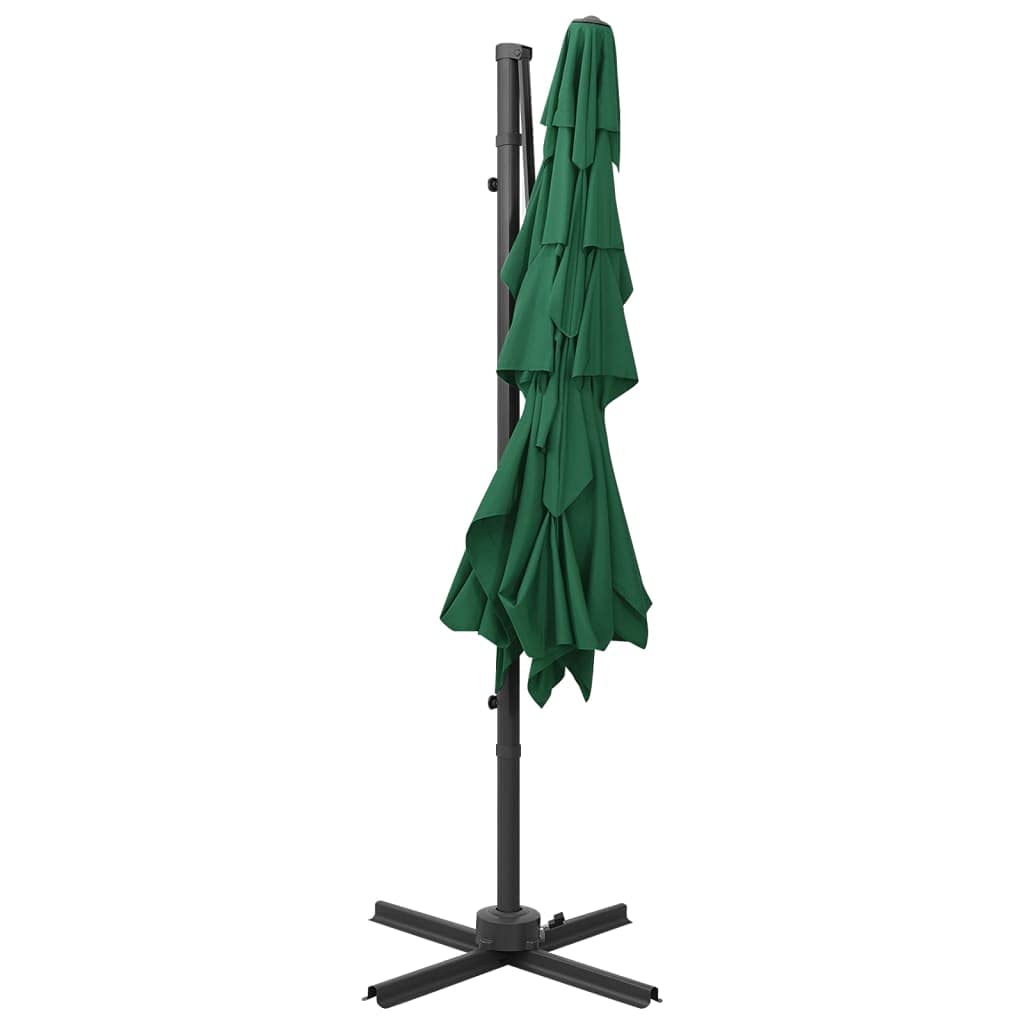 Parasol przeciwsłoneczny z aluminiowym masztem, 4-warstwowy, 250 x szarobrązowy (taupe), parasol ogrodowy z korbą, nachyleniem i ochroną przed promieniowaniem UV, na taras, balkon, do ogrodu