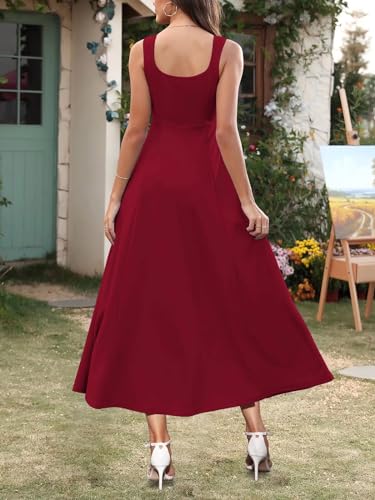 Brosloth Womens Wedding Guest Dresses Elegant Long Sweetheart Neckline Sleeveless Cocktail Dress4