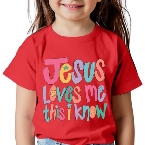 Image of BINTEHGS Jesus Shirts for Kids Christian Graphic Tees for Girls Religious God Tshirts Inspirational Bible Verse Cute T-Shirts