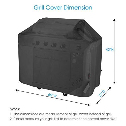 Unicook Gas Grill Cover 60 Inch, Heavy Duty Waterproof , Fade And Uv Resistant , Durable And Convenient Barbecue Cover, Compatible With Weber Char-Broil Nexgrill And More Grills #TOP3