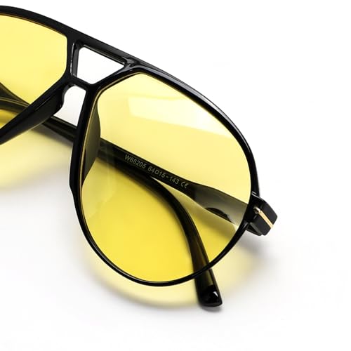 Image of GUVIVI Retro Aviator Sunglasses for Women Men Oversized Classic 70s Vintage Trendy Tangle Free Square Aviators Sun Glasses