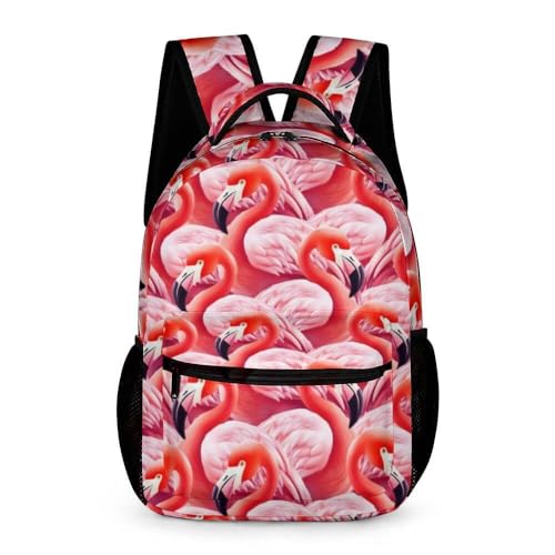 Flamingo Backpack for Kids Girls Boys School, 16 Inches Flamingo Bookbag, Flamingo Backpack for School
