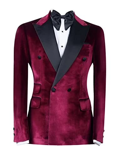 Costume velours pour hommes avec veste smoking à col châle et pantalon élégant