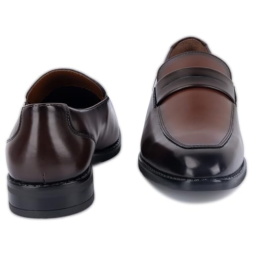Image of LOUIS STITCH Men's Formal Shoes - leatherette, Breathable Lining, Moccasins Style | Comfortable for Business, Casual, Daily Wear & Parties | Double Tone Finishing (SXMCDSBBTN)