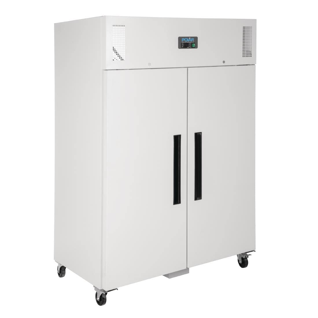 Polar Refrigeration G-Series 700W Upright Double Door Freezer 1200 Litre, White, -20°C to -10°C, 2000(H)x1345(W)x815(D)mm, Energy Rating D, Lockable Doors, 6 Shelves | CD616