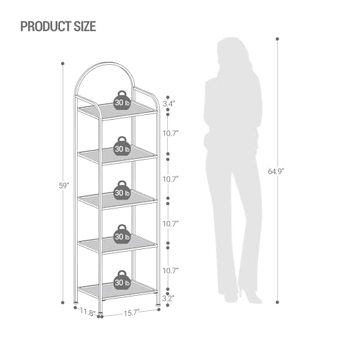 Hzuaneri BC05001G Bookcase Bookshelf, Tempered Glass Bookshelves thumb #1