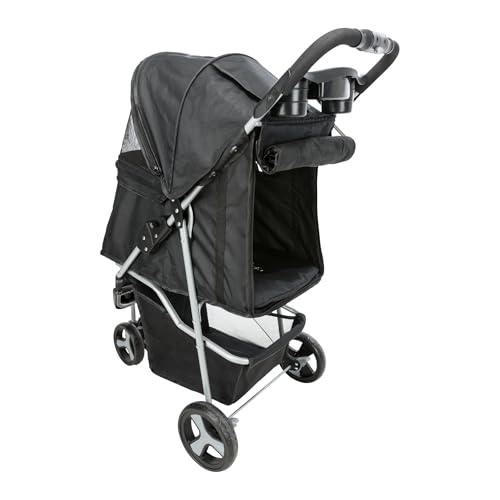 TRIXIE Buggy für Hunde, 47 × 100 × 80 CM, 4,6 kg - extra leicht, schwarz, bis 11 kg belastbar - 28958