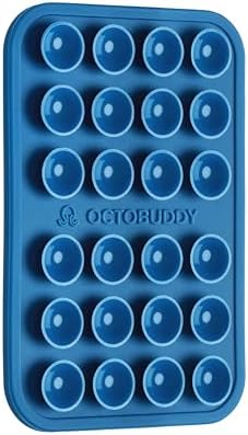 OCTOBUDDY クラシック - シリコン吸盤スマートフォンケース 粘着マウント - ハンズフリー、自撮り&ビデオ用の強力なグリップホルダー - iPhoneとAndroid対応 - 約5.7cm × 8.3cm、ブルーアッシュ