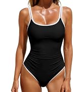 RIHOAS One Piece Swimsuit Women Full Coverage 1 Piece Bathing Suit Push Up Slimming Swim Suit