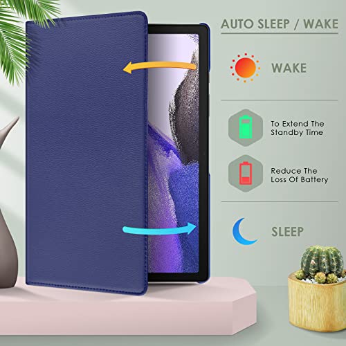 Detuosi 360° Rotating Case For Samsung Galaxy Tab S7 Fe 5G 12.4" 2021, Galaxy Tab S8 Plus Tablet Case 5G 2022, Galaxy Tab S7 Plus 2020, Multi-Angle Protective Leather Smart Book Cover Auto Sleep/Wake #TOP5