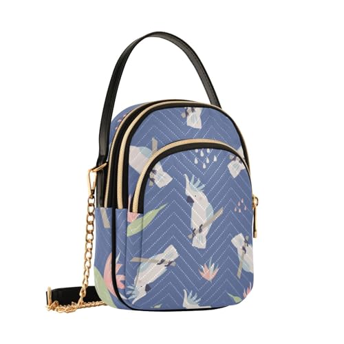 Cell Phone Purse Parrot Cockatoo Crossbody Handbag Durable Shoulder Bag Sturdy Travel Pouch Compact Chic Bag for Women Daily Use, Holiday Birthday Gift