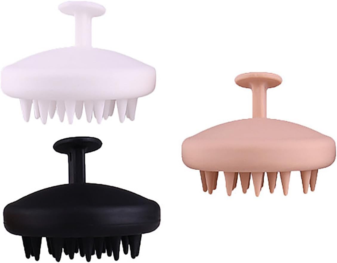 3pcs Silicone Hair Scalp Massage Brush Set, Head Washing Comb for Dandruff Removal and Hair Cleansing, Soft Scalp Massager for Shower Use, Suitable for Men and Women