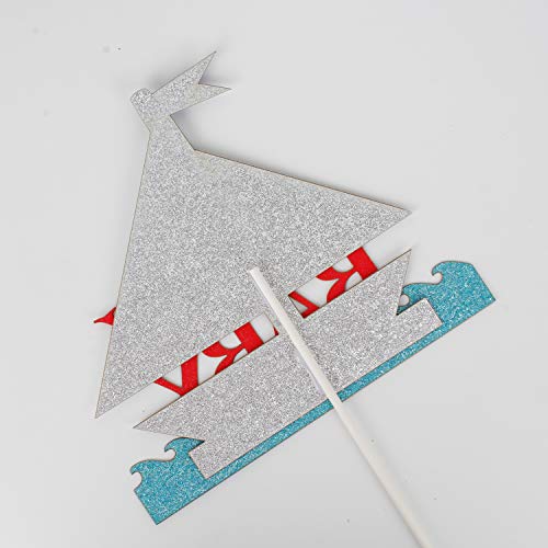 Sailboat Ahoy Baby Cake Topper Nautical Ocean Theme Gender Reveal Baby Shower Party Decorations,Welcome Baby Party #TOP4