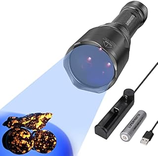 LUMENSHOOTER S3 365nm UV Flashlight with 3 LEDs, Rechargeable Black Light Torch for Resin Curing, Rocks Searching, Scorpion & Pet Urine Finding
