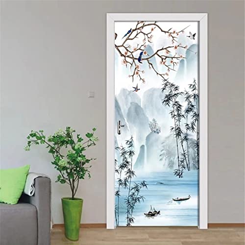 Affiche 3D porte murale en vinyle adhésif lavable et repositionnable - 2
