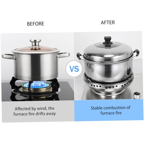 Support de wok coupe-vent en inox pour économie d'énergie de cuisson - 3