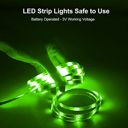 Image of echosari Strip Lights Battery Powered with Remote Timer for Cabinet Shelve (Pack of 3)