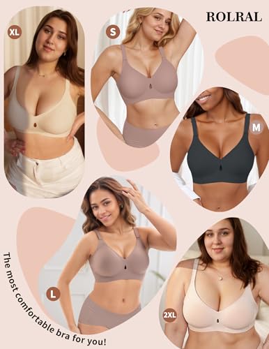 Women's Tshirt Bra Seamless No Underwire - Lightly Lined Everyday Comfort Wireless Bralette for Sleep, Lounge & Light Support4