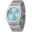 Silvery strap/light blue face