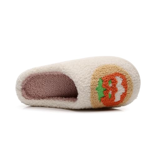 Halloween Slippers for Women Men Fall Ghost Slippers Cute Soft Plush Fuzzy House Home Outdoor Indoor Shoes3