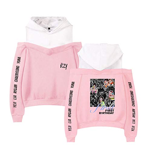 Xkpopfans ITZY Hoodie Album It's me Pullover Lia RyuJin Yuna Off the Shoulder Sweatshirt