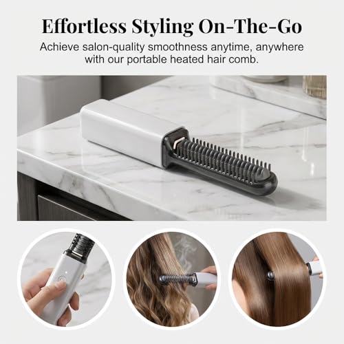 Mini plancha de cabello inalámbrica recargable USB-C miniatura 6