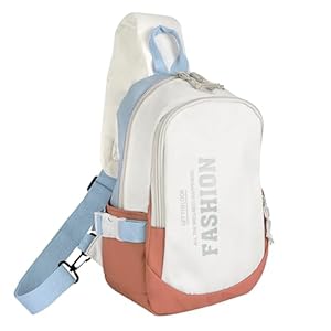 Storite Stylish Crossbody Sling Bag for Men & Women - Compact Shoulder Bag with Adjustable Strap for Travel Office and Daily Use(White/Orange - 31 x 19 x 12 Cm) 16 41sEBadFGZL. SL500 . SS300