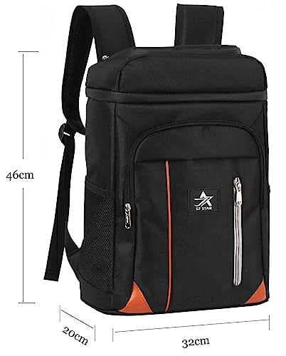 Miniatura 4 de Mochila Nevera Isotermica Bolsa Refrigeradora Equipo Térmico Impermeable Para Mantener Frío Caliente Comidas Y Bebidas Para La Playa Verano Camping Picnics Senderismo 27 Litros Negro