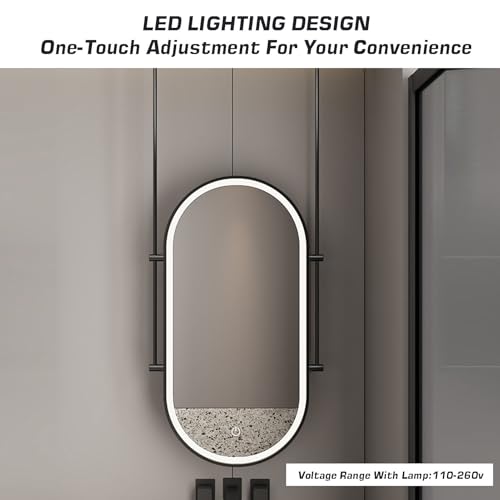 Miroir de plafond LED noir 50x80 cm dimmable 3 couleurs - 4