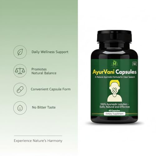 Image of Healthy Nutrition AyurVani Capsules | Ayurvedic Herbal Supplement with Brahmi, Shankhpushpi, Bhringraj & Guduchi | 60 Capsules | Supports Mental Clarity & Overall Wellness