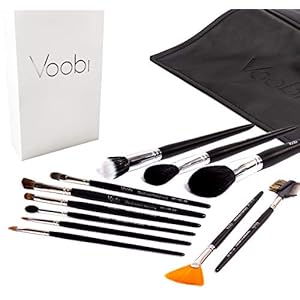 VOOBI Collection №1 Set de pinceles de maquillaje con bolsa | Hecho a mano en Alemania | Juego de cepillos profesionales…