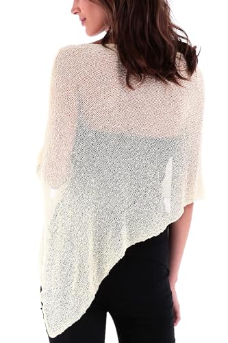 Image of SHU-SHI Womens Sheer Knit Poncho Shrug Lightweight Cover Up One Size Fits Most