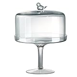 Songbird Pedestal Cake Stand With Dome, 11 inches high by 10 inch wide