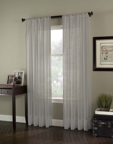 Curtainworks Soho Voile Sheer Curtain Panel, 59 by 108", Silver