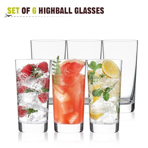 OUWO Highball Glasses Set of 6, 13oz Tall Drinking Glasses, Water Glass for Kitchen, Tom Collins Glasses, Mojito Glass Cups, Cocktail Glasses for Bar Glassware by OUWO - Image 7