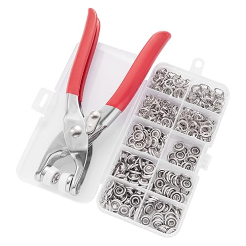 Bailinks Ensemble de 100 Boutons Pression en Métal avec Pinces - Kit Complet pour Couture, Artisanat et Projets DIY - Inclut Boîte de Rangement Durable...