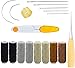 HOWIN Upholstery Repair Kit, 18 Pieces Upholstery Thread Assorted Hand Sewing Needles Carpet Leather Canvas DIY Tool Set